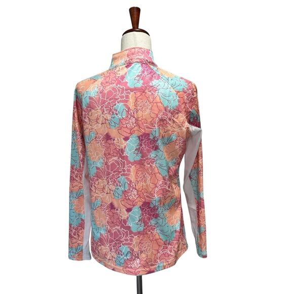 Pebble Beach Women's Polo Shirt Medium Dry Luxe Performance Pink Floral (17) - Picture 4 of 8